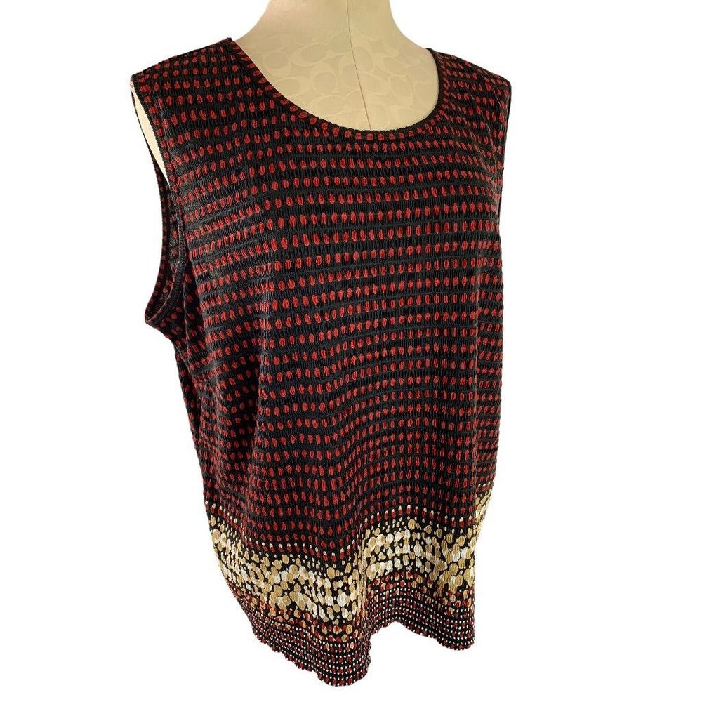 18/20 Dressbarn Woman Multicolor Sleeveless Pucker Stretch Blouse